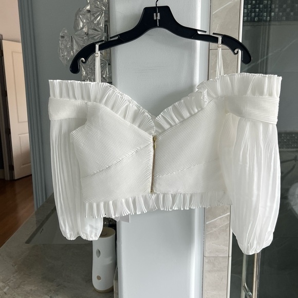 Zimmermann Postcard Pleated Fan top & Midi Skirt Set: Ivory - Picture 13 of 13